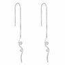 Silver Ear Line Wave Shape Earrings