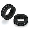 Women Stainless Steel Black CZ Stud Earrings