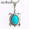 Vintage Boho Statement Pendants Silver Chain Necklace for Women