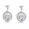 Sterling Silver Round Tree Shape Beautiful Earrings
