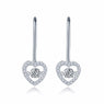 Romantic Heart Silver Earrings for Women
