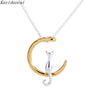 New Fashion Moon Cat Concise Metal Pendant Necklaces
