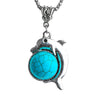 Stone Statement Necklace Vintage Tibetan Silver Dolphin Pendant Necklace
