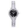 Women Elegant Stainless Steel Gold Plated Rhinestone Bracelet Quartz Watch