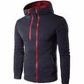 Men Zipper Design Long Sleeve Winter Hoodie