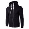 Men Zipper Design Long Sleeve Winter Hoodie