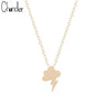 Gold Plating Storm Cloud lightning Pendant Necklace
