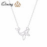 Dolphin Cute Whale Cut Out Shaped Pendant Necklace