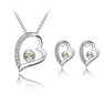 new Crystal heart shape Necklace Earrings Jewelry Set