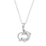 White Zircon Dolphin Pendant Necklace