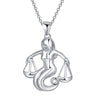 Shiny Beautiful Sterling Silver Pendants Necklace