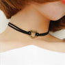 Fashion Punk Hollow Out Heart Leather Pendant Necklace For Women