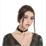 Black Trendy Flocked Cloth Bowknot Collar Necklaces for Women