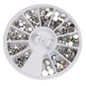 Mixed Silver Round Rhinestones Round 3D Acrylic Nail Art