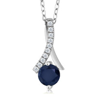 Round Blue Pendant Jewelry Of Wedding Costume - sparklingselections