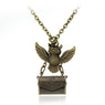 Letter Owl Pendant Necklace