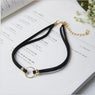 Classic Punk Rock Dark Harajuku Double O Circle Leather Collar Choker Necklace