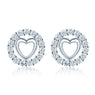 Women Fashionable Sterling Silver Heart Earrings