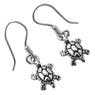 Silver Turtle Dangle Earrings for Women