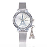 Luxury Eiffel Tower Full Stainless Steel Quartz Wristwatches Womens Fashion Watches