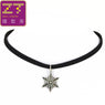 Fashion Plain Velvet Snowflake Pendant Necklace