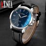 Faux Leather Blue Ray Glass Watch