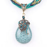 Natural Stone Beads Water Drop Pendants Necklace