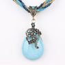 Women Natural Stone Beads Water Drop Vintage Necklaces