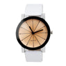 Men Quartz Dial Clock Stainless Steel Leather Wrist Watch