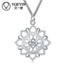 Women Silver Plated Crystal Pendant Necklace