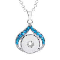 Crystal Water Drop Snap Button Pendant Necklace - sparklingselections