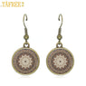 New High Quality Glass Cabochon Bronze Color Earrings