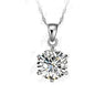 Sterling Silver Necklace Women 6 Claw Cubic Zircon Crystal Pendant Necklace