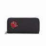 New Women Floral Embroidered Pu Leather Zipper Wallet