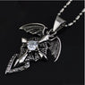 Stylish Cross Charm Snake Dragon Pendant Necklace