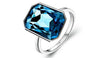 Unisex Austrian Crystal Square Finger Ring