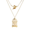 New Fashion Environmental Alloy Bird Cage Double Necklace and chain