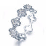 White Gold Paved G Finger Ring Ladies Geometric Cubic Zirconia Wedding Engagement Anniversary Bands Jewelry