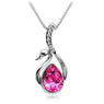 Silver Color Swan Cubic Zircon Pendant Necklace