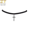 Black Velvet Leather Cross Pendants Necklace