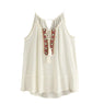New Women Neck Embroidered Cami Summer Tops