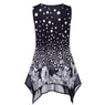 New Ladies V Neck Dot Flowers Printed Sleeveless dress