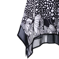 New Ladies V Neck Dot Flowers Printed Sleeveless dress - sparklingselections