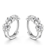 new Sterling Silver Woven Flowers Shape Hoop Earrings