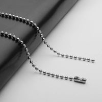 Titanium Silver Color Ball Beads Pendant Necklaces - sparklingselections