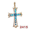 new Fashion Rhinestone Golden Cross pendant necklace