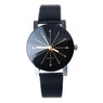 Black Unisex Leather Watch Round Case