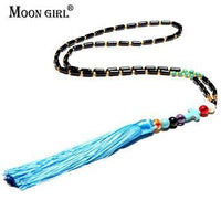 New stylish Natural Cross Stone Handmade Tassel Necklaces - sparklingselections