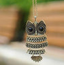 Vintage Ancient Bronze Big Eyes Owl Necklace Fashion Moissanite Necklace For Women's Gift Jewelry