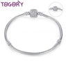 New Authentic Silver Plated Snake Chain Charm Bracelet